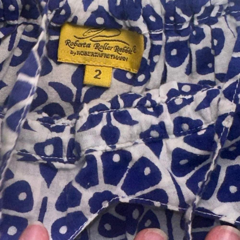 Roberta Roller Rabbit Dress in Navy Blue & White EUC Size 2